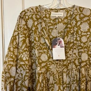 Daughters of India Kyra Mini Dress in Golden Palm